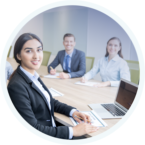 Audit and Compliance manager at her desk