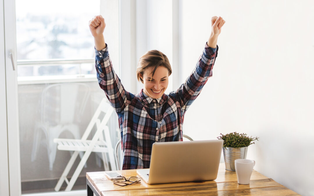 Woman celebrating